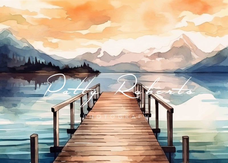 Kate Sommer malte einen Pier auf See-Hintergrund von Patty Roberts - Kate Backdrop.de