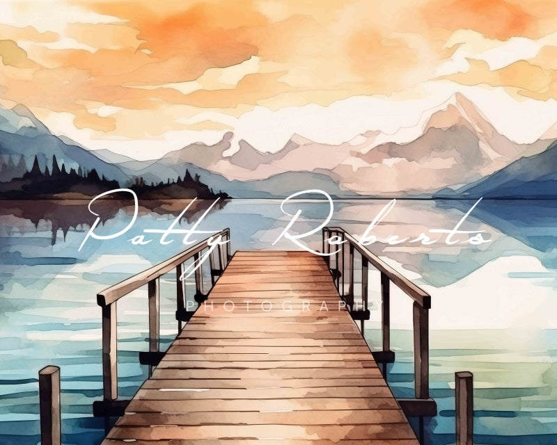 Kate Sommer malte einen Pier auf See-Hintergrund von Patty Roberts - Kate Backdrop.de