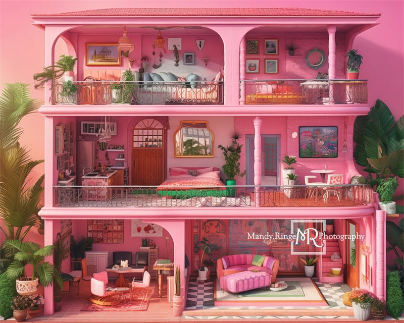 Kate Rosa Malibu Fantasy Puppenhaus Hintergrund von Mandy Ringe Fotograf - Kate Backdrop.de