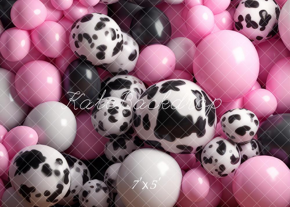 Kate Rosa Schwarzer Kuhdruck Ballon Wandhintergrund von Mandy Ringe Fotograf - Kate Backdrop.de
