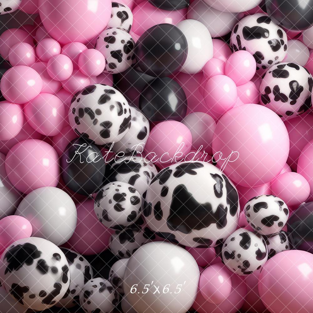 Kate Rosa Schwarzer Kuhdruck Ballon Wandhintergrund von Mandy Ringe Fotograf - Kate Backdrop.de