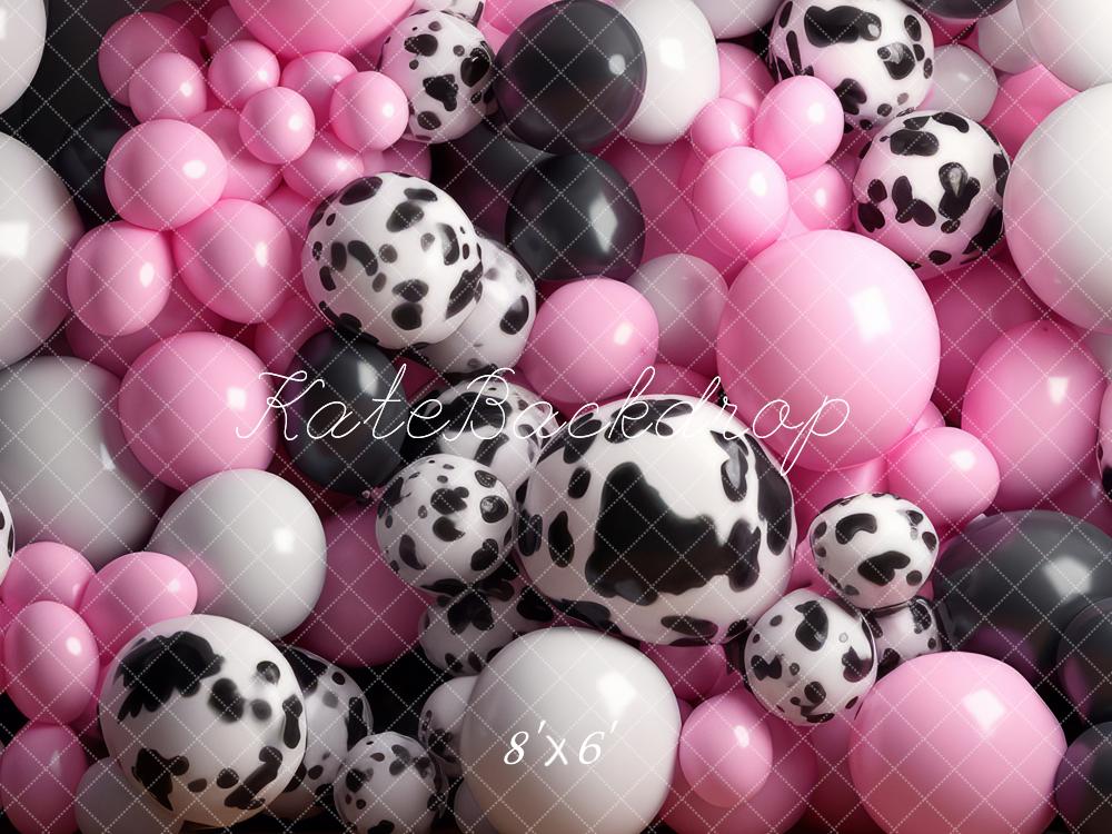 Kate Rosa Schwarzer Kuhdruck Ballon Wandhintergrund von Mandy Ringe Fotograf - Kate Backdrop.de