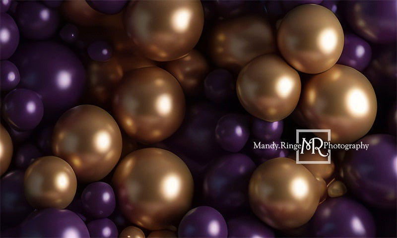 Kate Lila und Gold Ballon Wand Hintergrund von Mandy Ringe Fotograf - Kate Backdrop.de