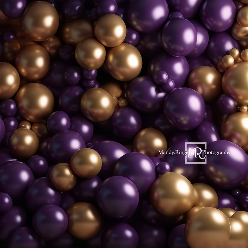 Kate Lila und Gold Ballon Wand Hintergrund von Mandy Ringe Fotograf - Kate Backdrop.de