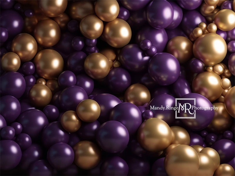 Kate Lila und Gold Ballon Wand Hintergrund von Mandy Ringe Fotograf - Kate Backdrop.de