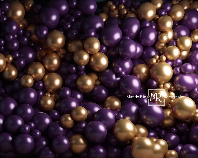 Kate Lila und Gold Ballon Wand Hintergrund von Mandy Ringe Fotograf - Kate Backdrop.de