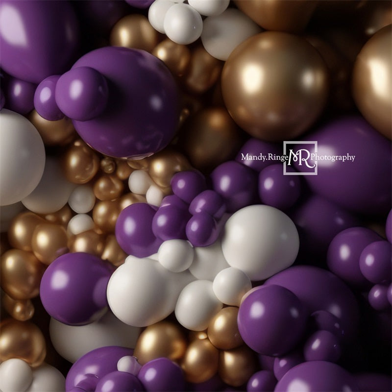 Kate Lila Gold Weißer Ballon Wandhintergrund von Mandy Ringe Fotograf - Kate Backdrop.de