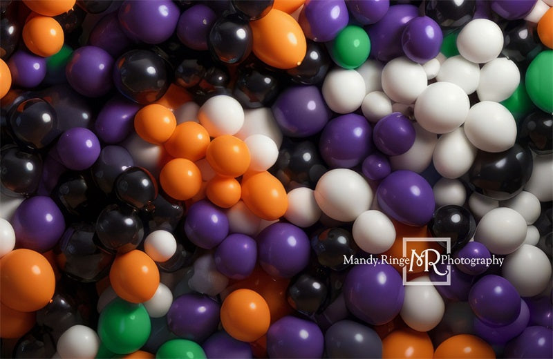 Kate Lila Orange Schwarz Grün Luftballon Wandhintergrund von Mandy Ringe Fotograf - Kate Backdrop.de