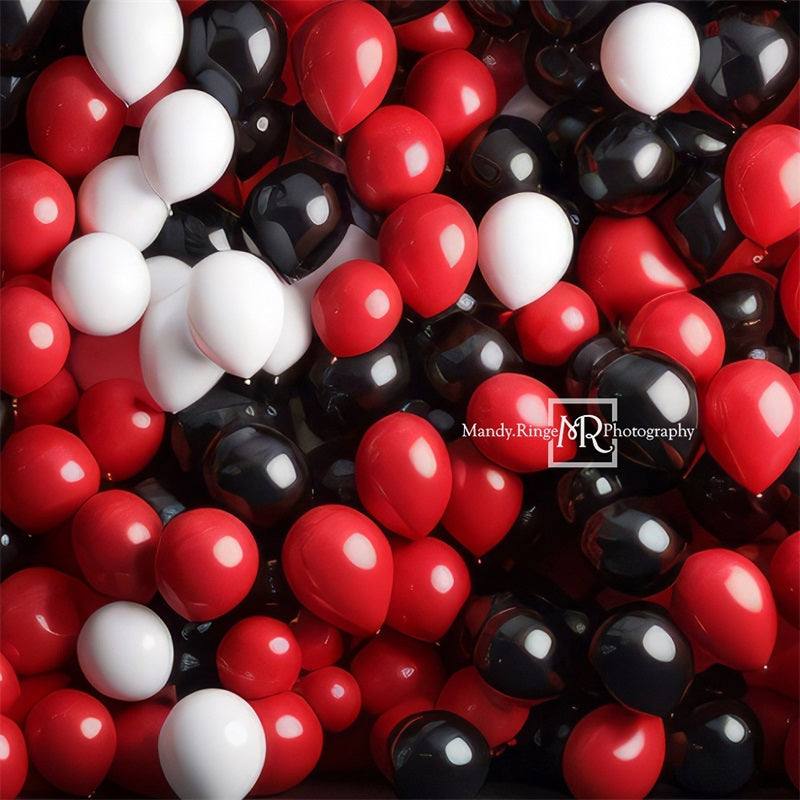 Kate Rot Schwarz Weiß Luftballon Wandhintergrund von Mandy Ringe Fotograf - Kate Backdrop.de