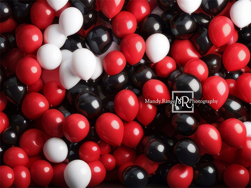 Kate Rot Schwarz Weiß Luftballon Wandhintergrund von Mandy Ringe Fotograf - Kate Backdrop.de