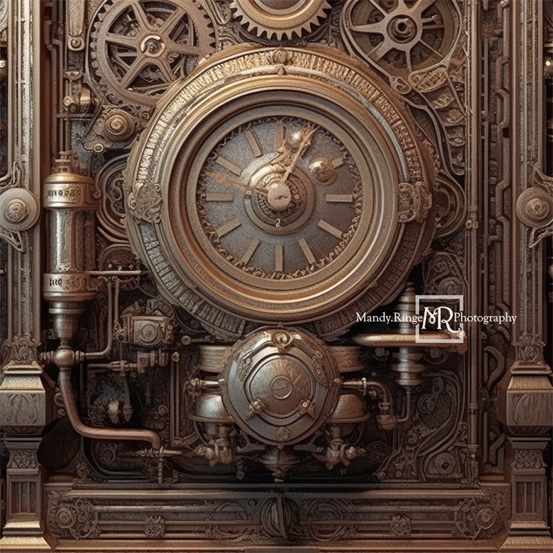 Kate Steampunk Zahnrad und Uhr Wandhintergrund von Mandy Ringe Fotograf - Kate Backdrop.de