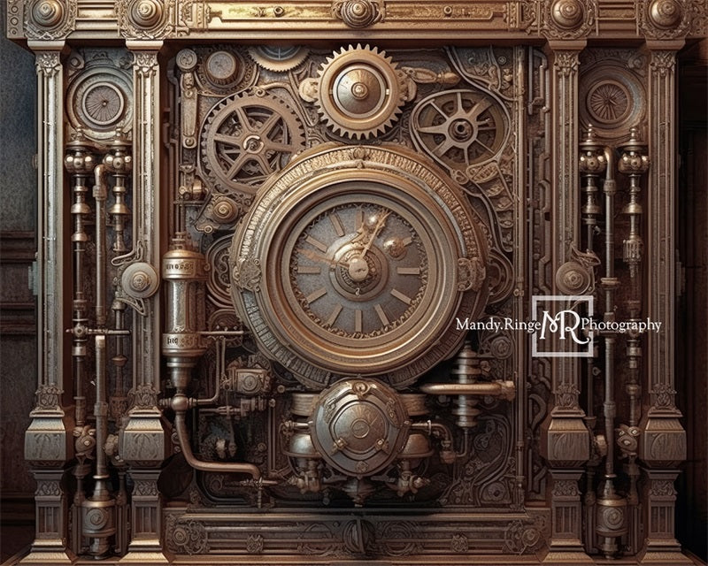 Kate Steampunk Zahnrad und Uhr Wandhintergrund von Mandy Ringe Fotograf - Kate Backdrop.de