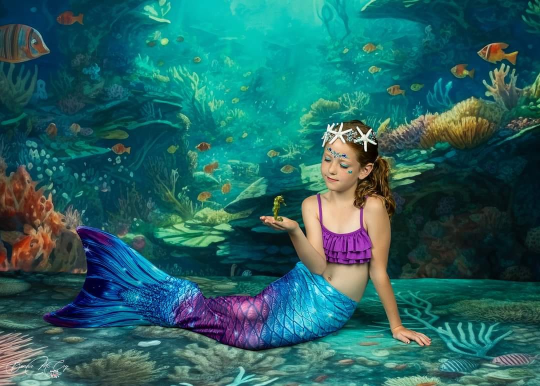 Kate Sommer Unterwasser Ozean Riff Hintergrund+Mermaid Ozean Riff Boden Hintergrund - Kate Backdrop.de
