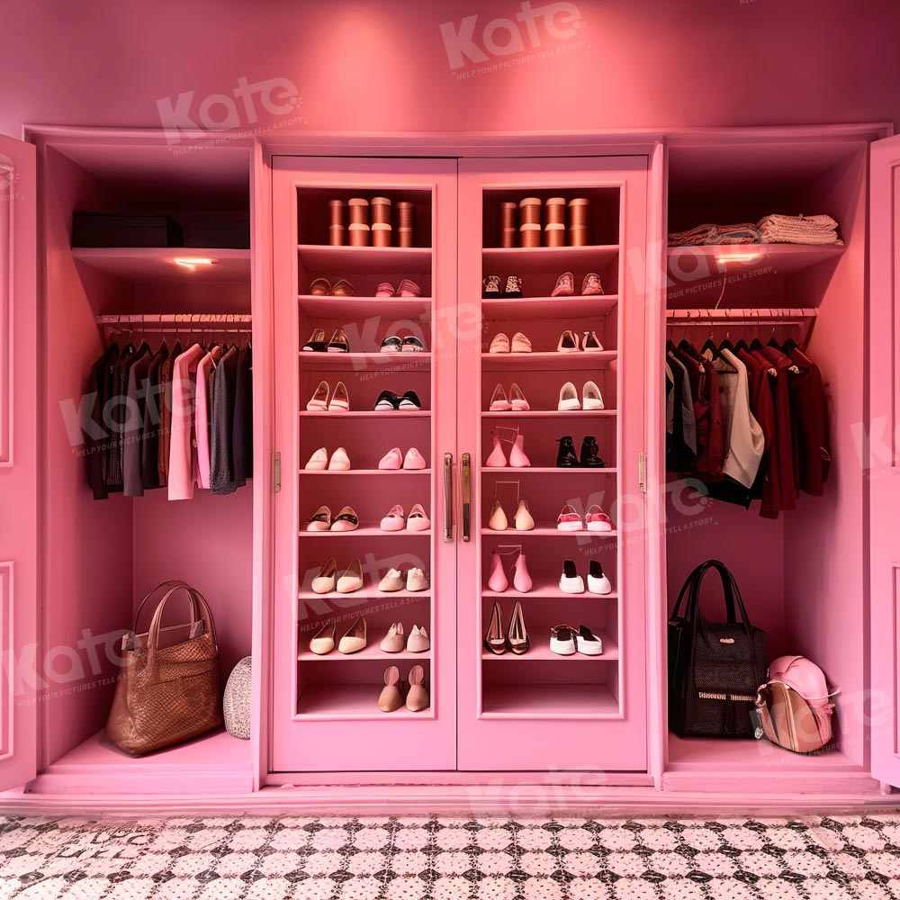 Kate Prinzessin Rosa Zimmer Garderobe Hintergrund entworfen von Chain Photography - Kate Backdrop.de