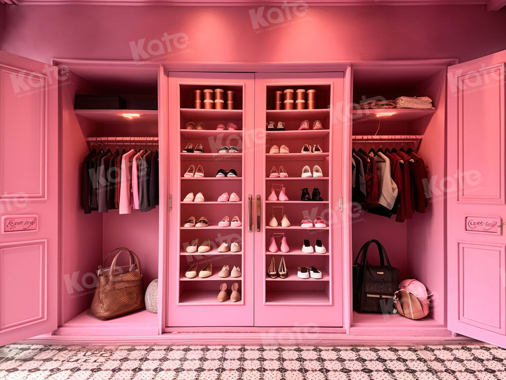 Kate Prinzessin Rosa Zimmer Garderobe Hintergrund entworfen von Chain Photography - Kate Backdrop.de