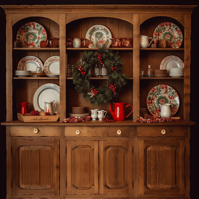 Kate Weihnachtsküche Vintage Schrank Hintergrund für Fotografie - Kate Backdrop.de