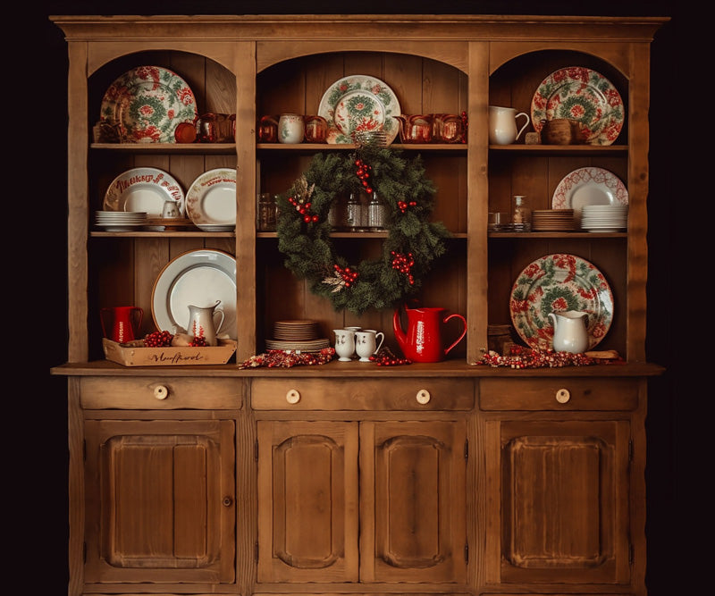 Kate Weihnachtsküche Vintage Schrank Hintergrund für Fotografie - Kate Backdrop.de