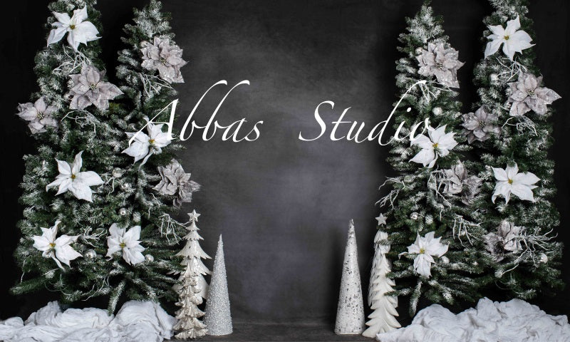 Kate Weihnachten dunkle Wand mit weißem Dekor-Hintergrund von Abbas Studio