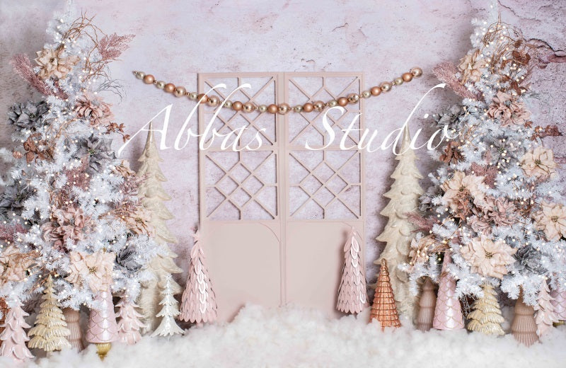 Kate Weihnachten rosa Tür Hintergrund von Abbas Studio - Kate Backdrop.de