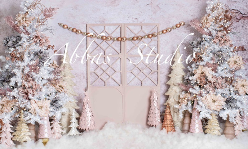 Kate Weihnachten rosa Tür Hintergrund von Abbas Studio - Kate Backdrop.de