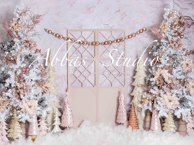 Kate Weihnachten rosa Tür Hintergrund von Abbas Studio - Kate Backdrop.de
