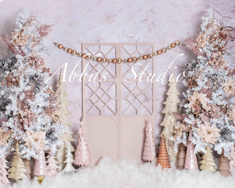 Kate Weihnachten rosa Tür Hintergrund von Abbas Studio - Kate Backdrop.de