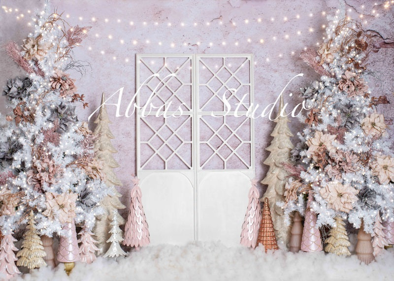Kate Weihnachten rosa weiß fancy Tür Hintergrund von Abbas Studio - Kate Backdrop.de