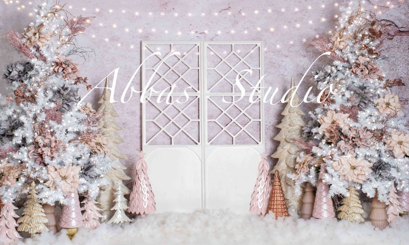 Kate Weihnachten rosa weiß fancy Tür Hintergrund von Abbas Studio - Kate Backdrop.de
