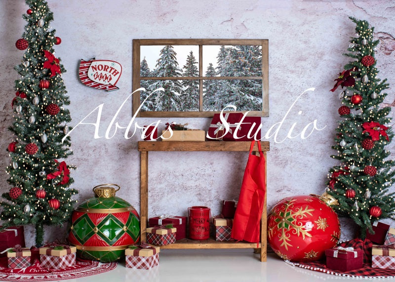 Kate Weihnachten Zimmer Fenster Hintergrundvon Abbas Studio - Kate Backdrop.de