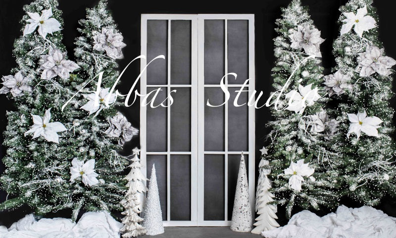 Kate Weihnachten Silber große Fenster Hintergrund von Abbas Studio - Kate Backdrop.de