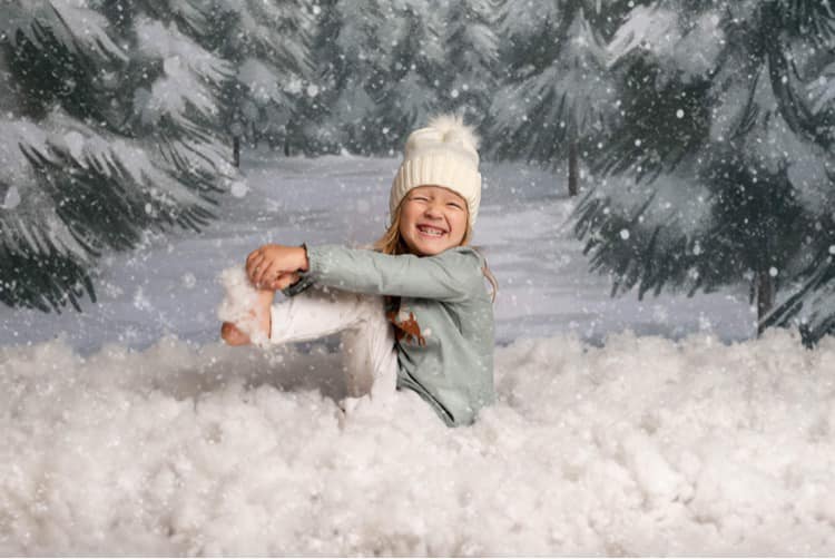 Kate Fine Art Winter Weihnachten im Freien Wald Bäume Hintergrund Winter von GQ - Kate Backdrop.de