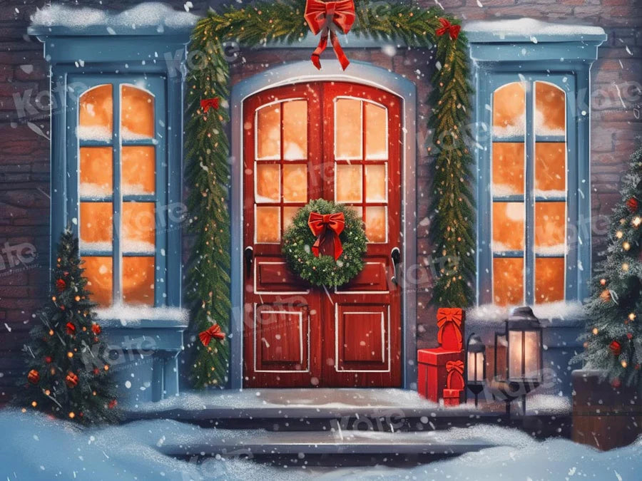 Kate Weihnachten im Freien verschneite Nacht Hintergrund von Chain Photography - Kate Backdrop.de