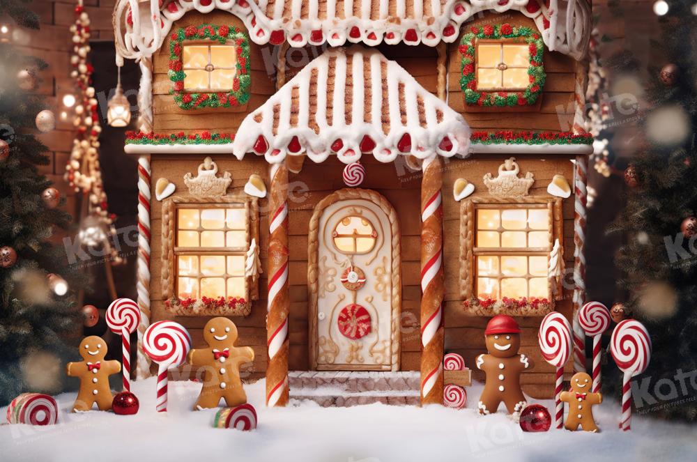 Kate Weihnachten Winter Lebkuchenhaus Schnee Hintergrund von Chain Photography - Kate Backdrop.de