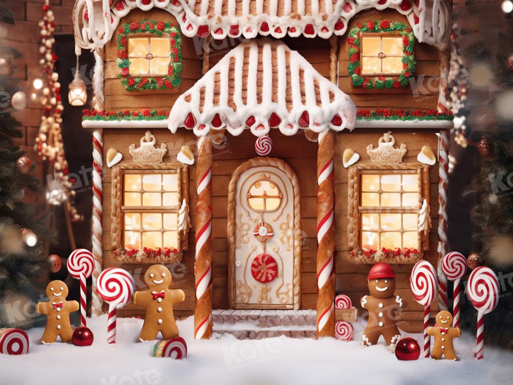 Kate Weihnachten Winter Lebkuchenhaus Schnee Hintergrund von Chain Photography - Kate Backdrop.de