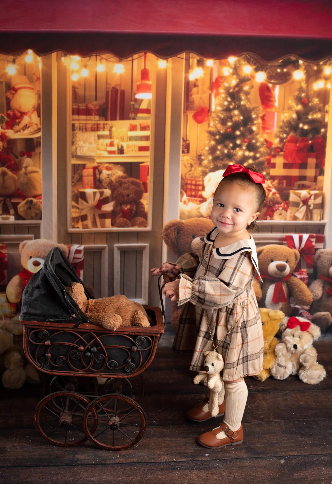 Kate Weihnachten Teddybär Store Hintergrund von Chain Photography - Kate Backdrop.de