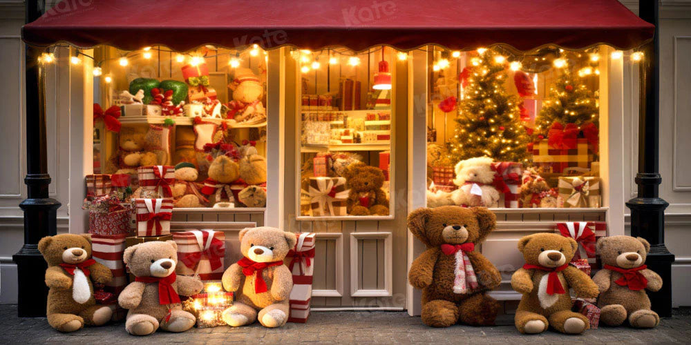 Kate Weihnachten Teddybär Store Hintergrund von Chain Photography - Kate Backdrop.de