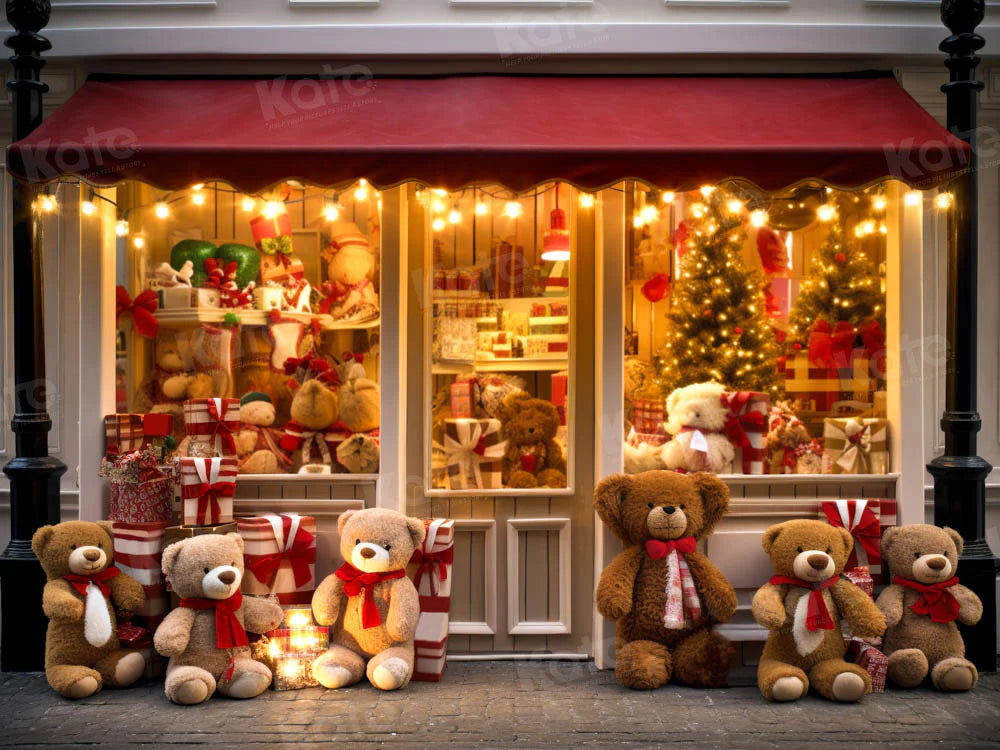 Kate Weihnachten Teddybär Store Hintergrund von Chain Photography - Kate Backdrop.de