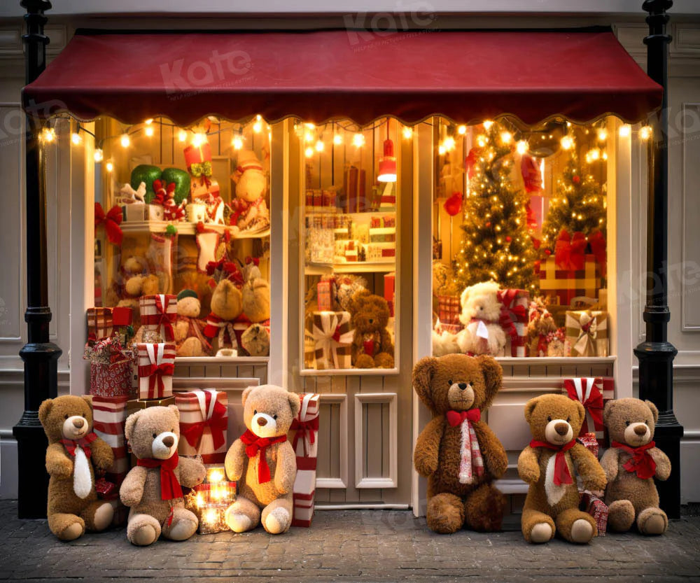 Kate Weihnachten Teddybär Store Hintergrund von Chain Photography - Kate Backdrop.de
