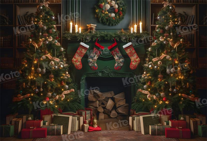 Kate Weihnachten Kamin Geschenkraum Hintergrund für Fotografie - Kate Backdrop.de