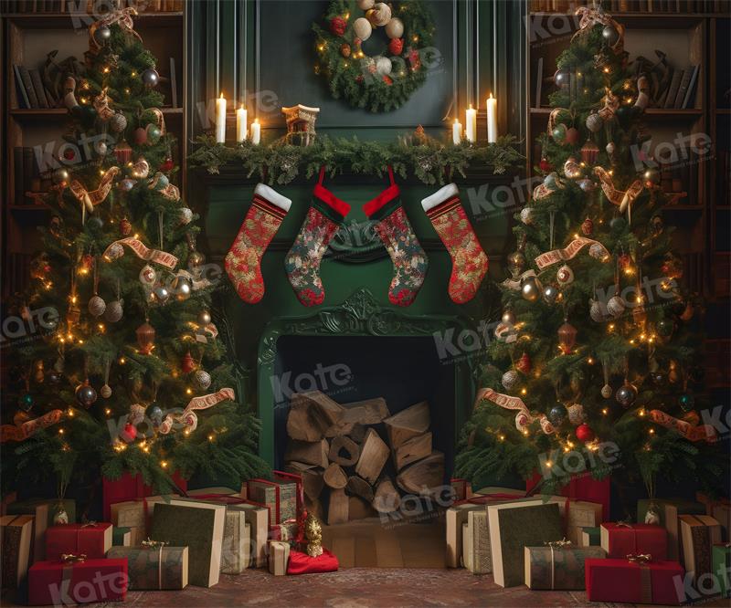 Kate Weihnachten Kamin Geschenkraum Hintergrund für Fotografie - Kate Backdrop.de