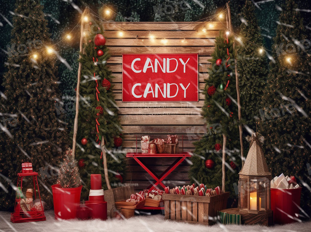 Kate Weihnachten Candy Cart Hintergrund für die Fotografie - Kate Backdrop.de