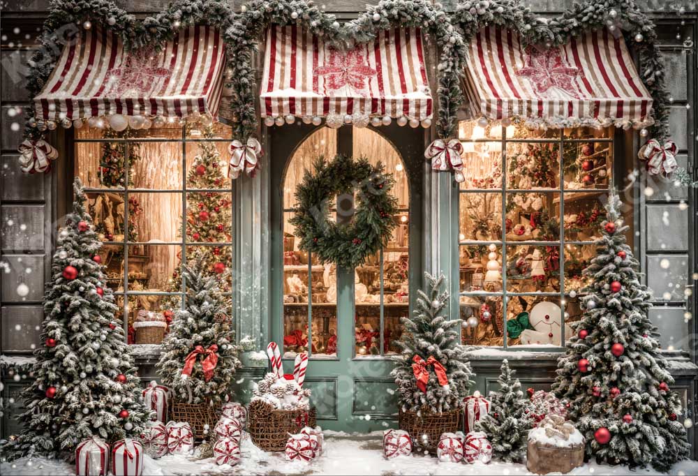 Kate Weihnachten Geschenk-Shop im Schnee Hintergrund für die Fotografie - Kate Backdrop.de