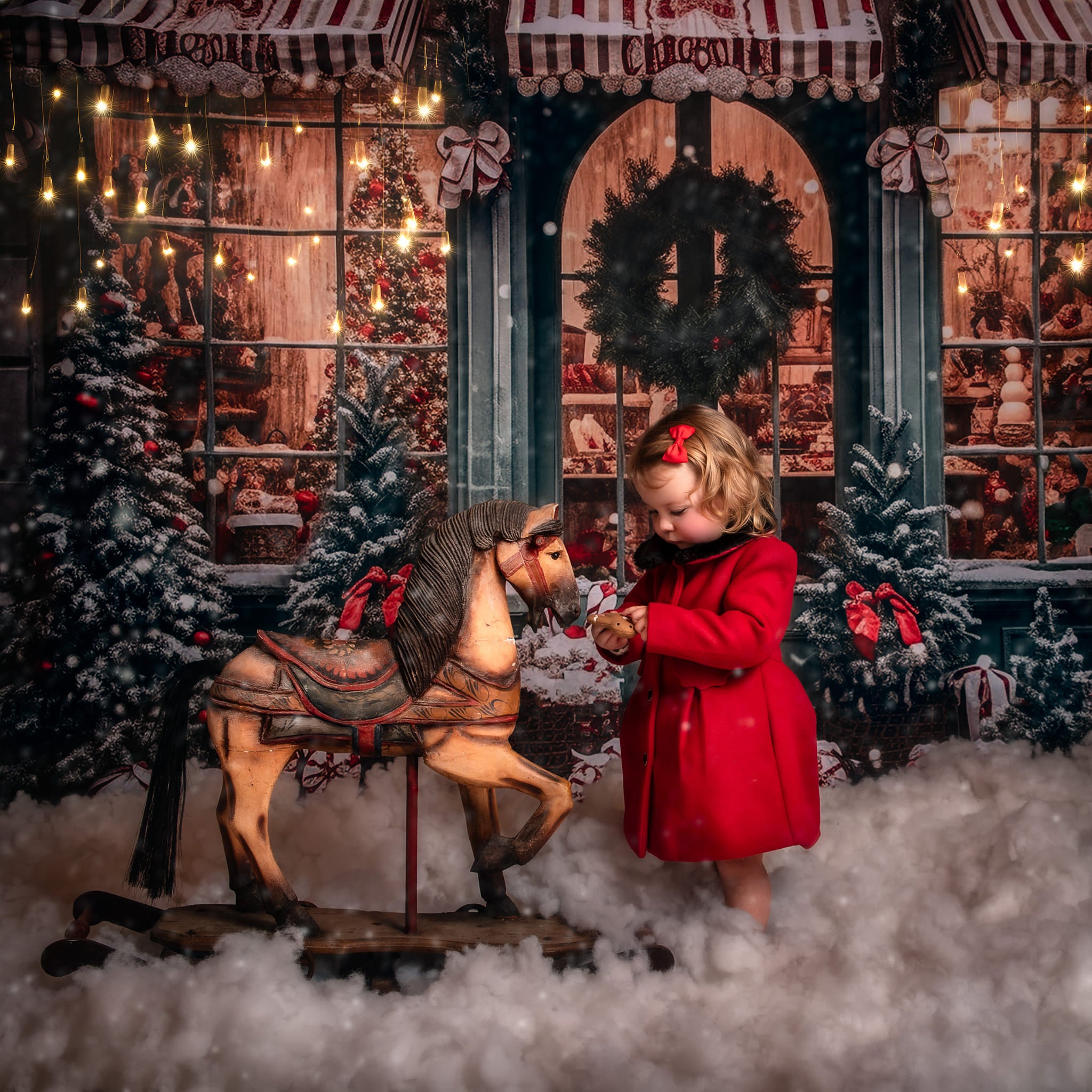 Kate Weihnachten Geschenk-Shop im Schnee Hintergrund für die Fotografie - Kate Backdrop.de
