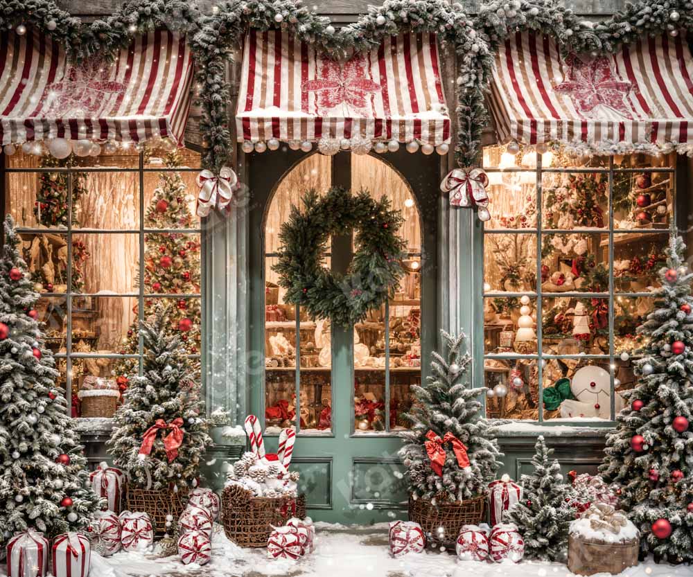 Kate Weihnachten Geschenk-Shop im Schnee Hintergrund für die Fotografie - Kate Backdrop.de