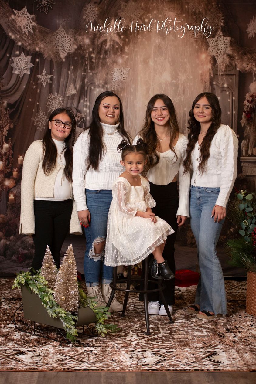 Kate Rustikale Floral Winter Schneeflocke Zimmer Weihnachten Hintergrund von Angela Miller - Kate Backdrop.de