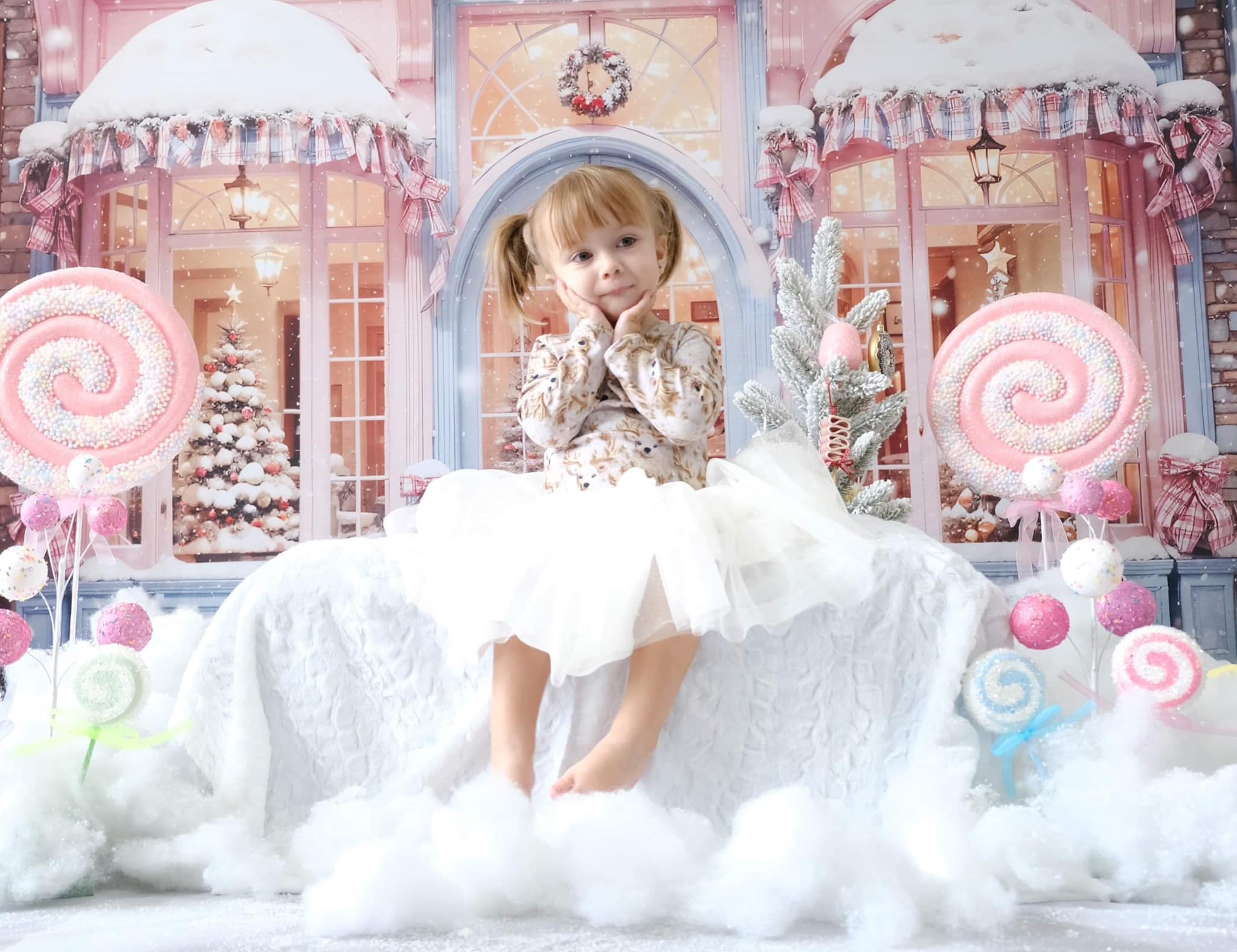 Kate Rosa Weihnachten speichern Schnee Hintergrund für die Fotografie