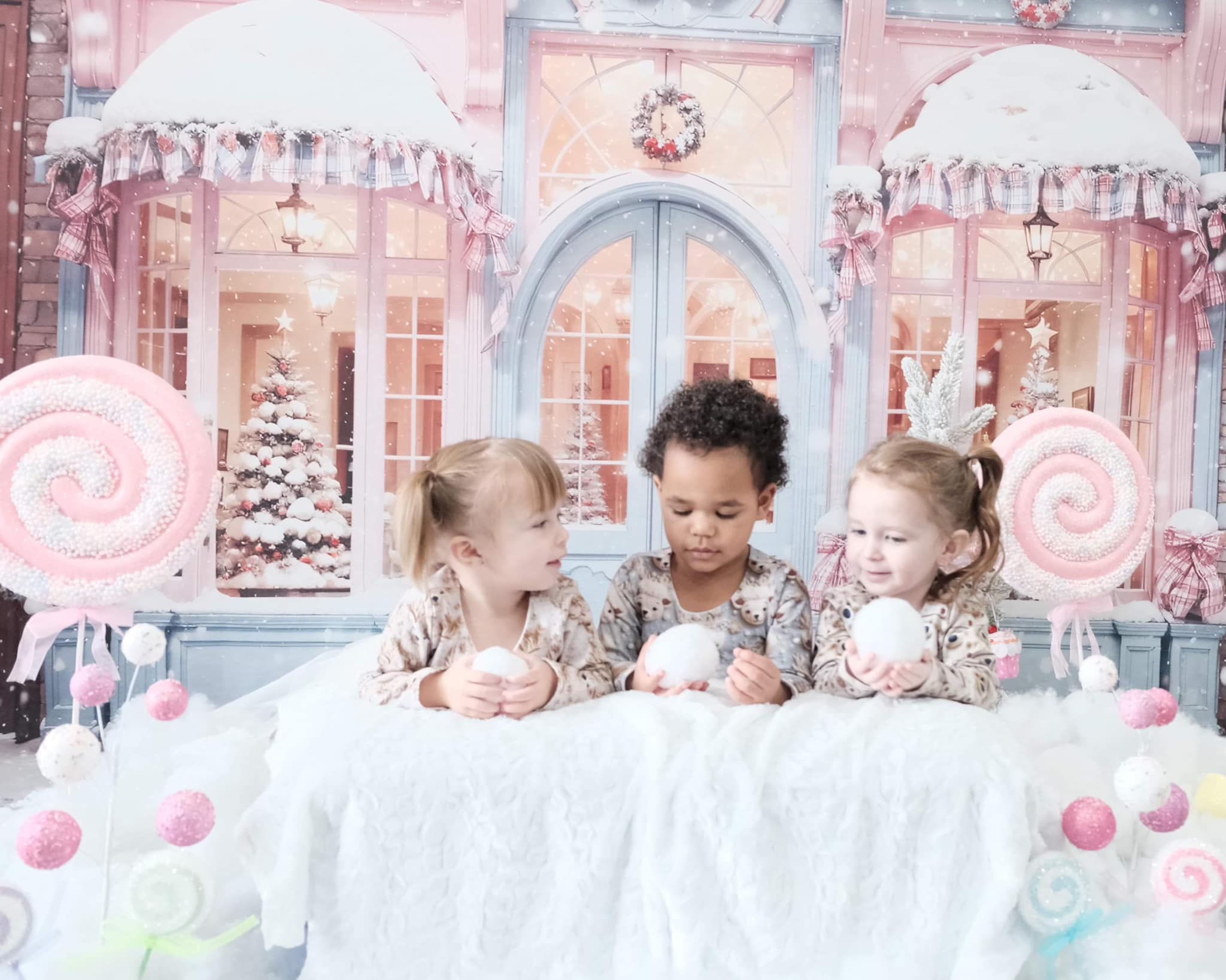 Kate Rosa Weihnachten speichern Schnee Hintergrund für die Fotografie