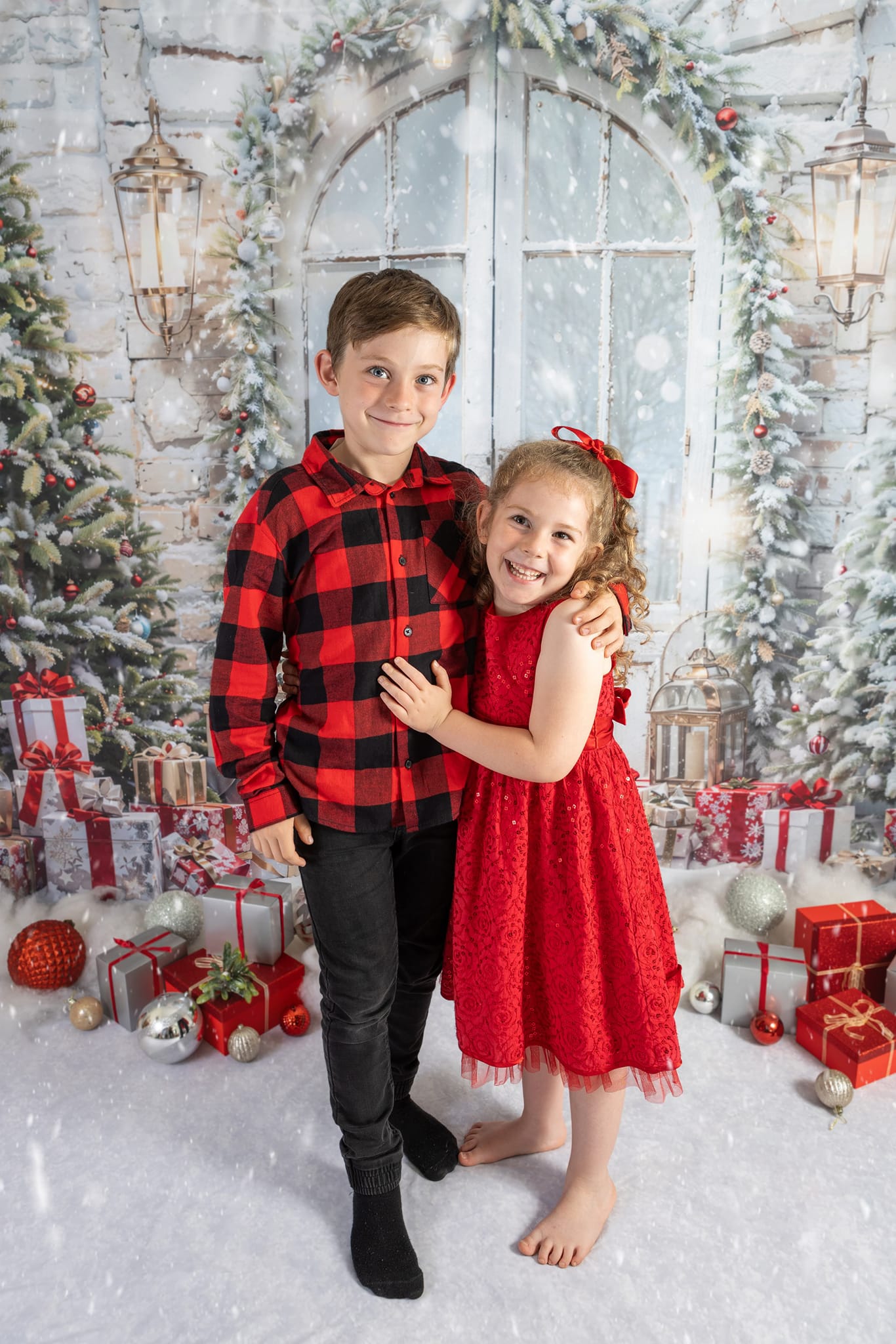 Kate Weihnachten Schnee Baum Tür Hintergrund von Emetselch - Kate Backdrop.de
