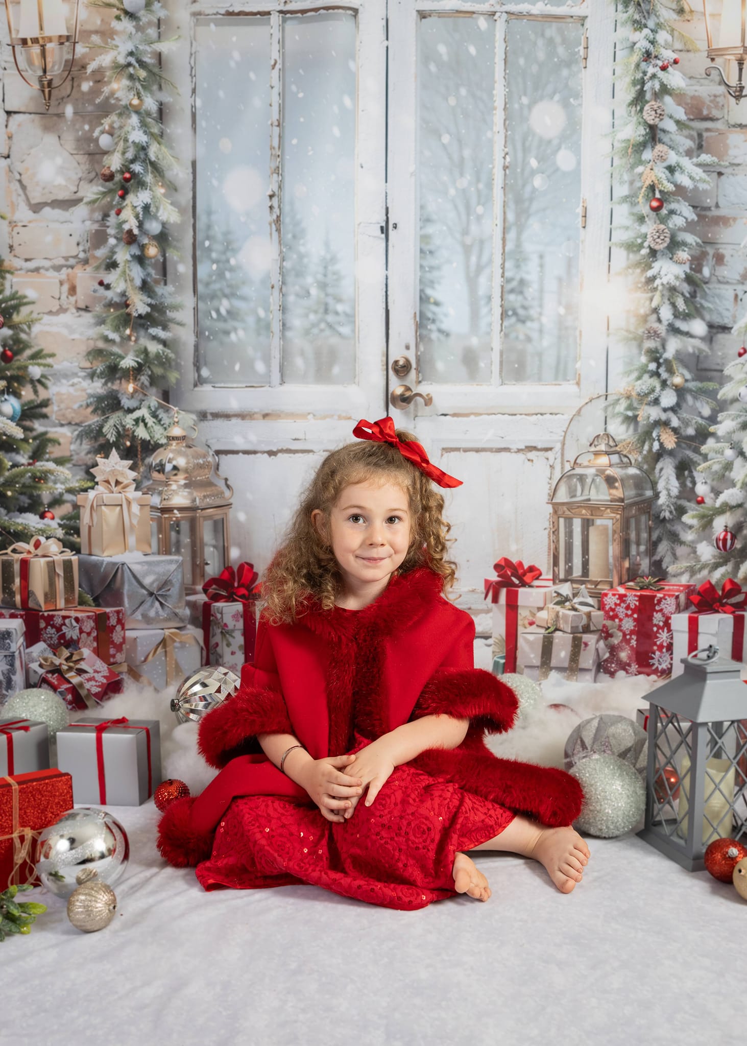 Kate Weihnachten Schnee Baum Tür Hintergrund von Emetselch - Kate Backdrop.de