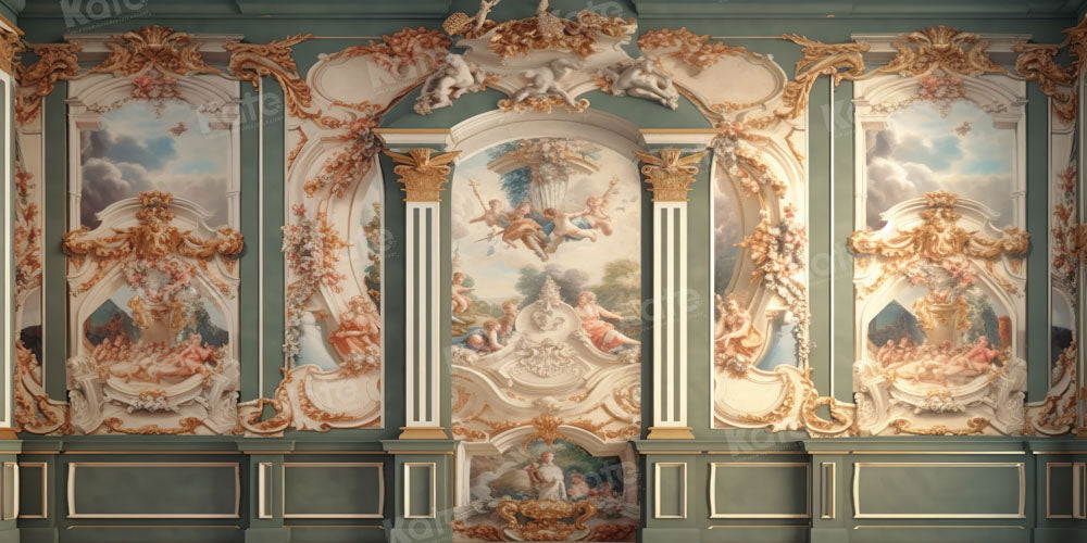 Kate Romantische Retro Wand Grüner Hintergrund von Chain Photography - Kate Backdrop.de